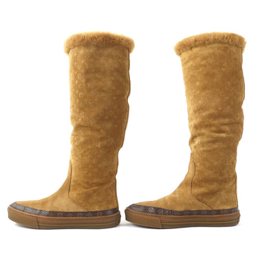 LOUIS VUITTON boots Main: Mouton Camel Snowball line Women 36 Used Authentic
